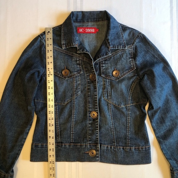 AC-3998 Classic Blue Denim Button Front Jacket Size L - Picture 7 of 11